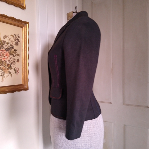 PAUL SMITH Black Blazer with Rainbow Stitching - Picture 9 of 10